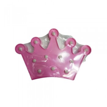 LUMINÁRIA DE COROA EM PLÁSTICO ROSA. TAM:23.3X18X3CM LUMINÁRIA DE COROA EM PLÁSTICO ROSA. TAM:23.3X18X3CM