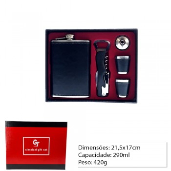 KIT DE BOLSO EM METAL MINI GARRAFA 290ML + ACESS. REF:TZ05 KIT DE BOLSO EM METAL MINI GARRAFA 290ML + ACESS. REF:TZ05