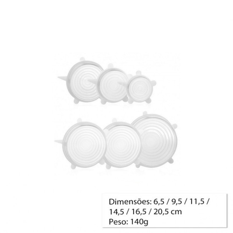 CJ COM 6 TAMPAS EM SILICONE CJ COM 6 TAMPAS EM SILICONE