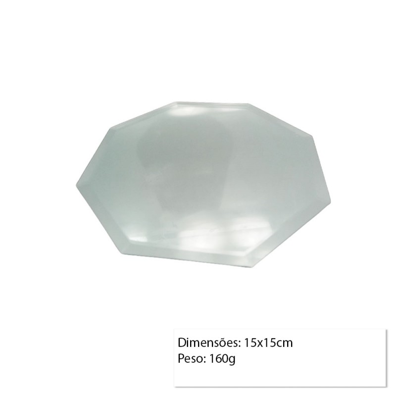 OBJ VIDRO DEC.BANDEJA OCTAGONAL ESP.15X15CM  REF:YQD7839-4
