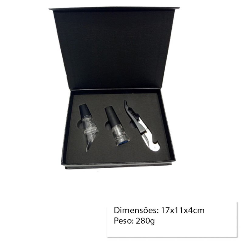 KIT 3 ACESSORIOS EM METAL PARA VINHO REF:AP36666-3SET KIT 3 ACESSORIOS EM METAL PARA VINHO REF:AP36666-3SET