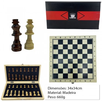 JOGO XADREZ MAD.C/32PCS C/IMA REF:AP-W1103C JOGO XADREZ MAD.C/32PCS C/IMA REF:AP-W1103C