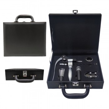KIT ACESSÓRIOS PARA VINHO COM 5 PEÇAS EM MALETA REF:APJU-7SET