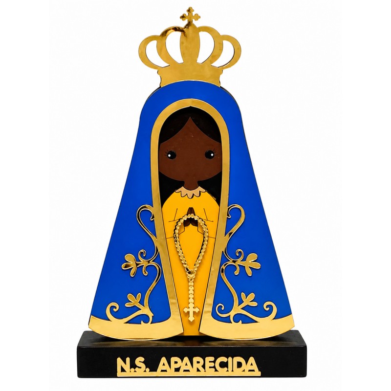 ENFEITE DECORATIVO DE MESA MODELO NOSSA SENHORA DE MADEIRA E ACRÍLICO REF: 000014 ENFEITE DECORATIVO DE MESA MODELO NOSSA SENHORA DE MADEIRA E ACRÍLICO REF: 000014