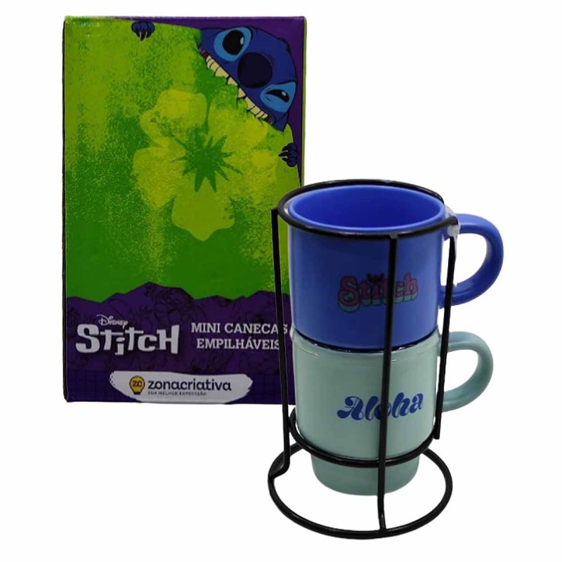 KIT DE CANECAS EMPILHAVEIS MODELO STITCH EM CERÂMICA 150ML REF: 10025945 KIT DE CANECAS EMPILHAVEIS MODELO STITCH EM CERÂMICA 150ML REF: 10025945