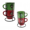 KIT DE CANECAS EMPILHAVEIS MODELO SUPER MARIO EM CERÂMICA 150ML REF: 10025946