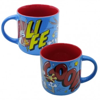 CANECA MODELO LOONEY TUNES MINO LIFE IS GOOD EM CERÂMICA 410ML REF: 178949999