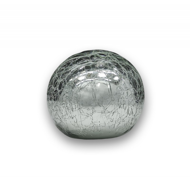 ENFEITE DECORATIVO MODELO BOLA DE PRATA EM VIDRO REF: BP06 ENFEITE DECORATIVO MODELO BOLA DE PRATA EM VIDRO REF: BP06