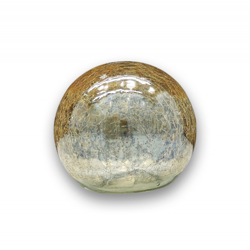 ENFEITE DECORATIVO MODELO BOLA DE OURO TRANSLÚCIDA EM VIDRO REF: BOT10