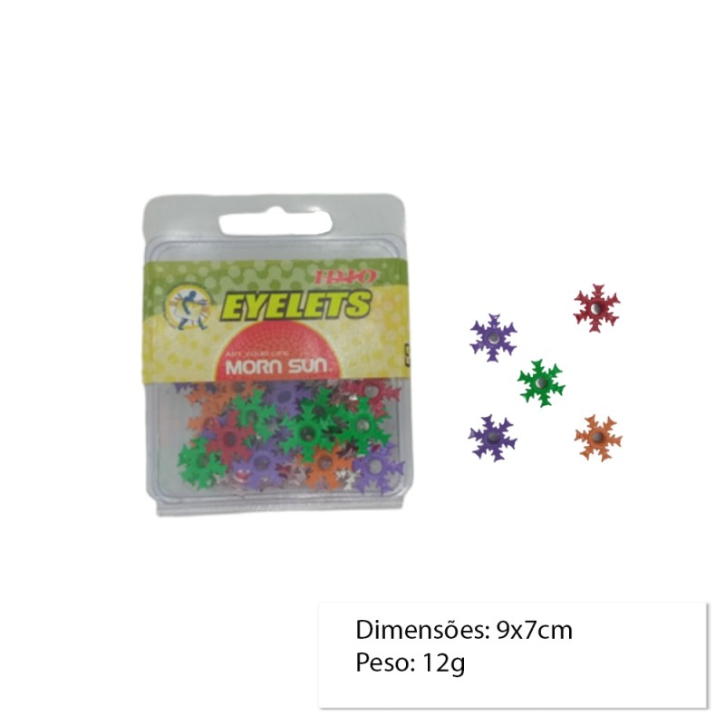 JOGO DE ILHOS MODELO NEVE COM 50 UNIDADES REF: 81221 JOGO DE ILHOS MODELO NEVE COM 50 UNIDADES REF: 81221