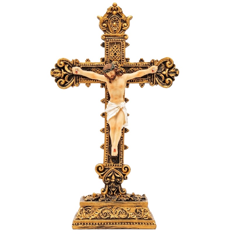 ENFEITE DE MESA DE RESINA MODELO JESUS NA CRUZ REF: ALJB1882K-9BC ENFEITE DE MESA DE RESINA MODELO JESUS NA CRUZ REF: ALJB1882K-9BC