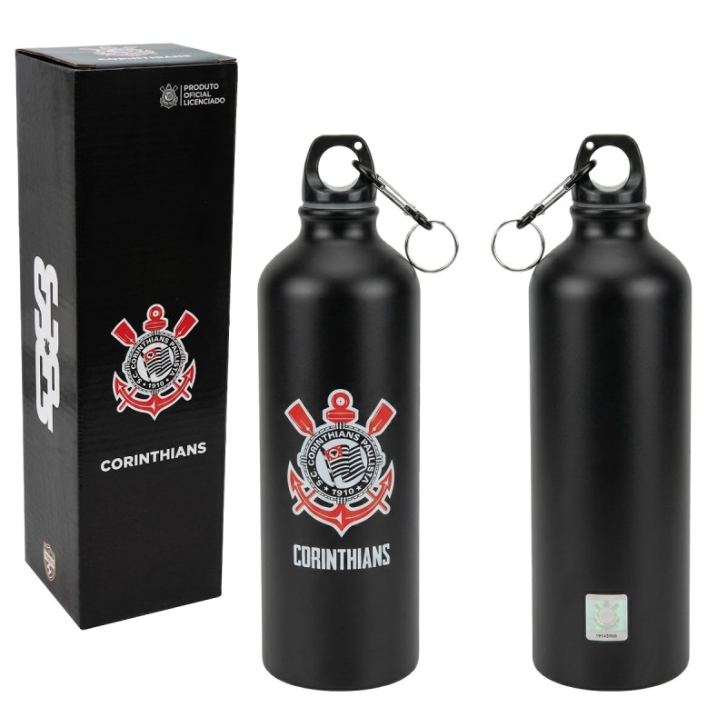 GARRAFA DE ALUMÍNIO MODELO CORINTHIANS 750ML REF: QH075-1 GARRAFA DE ALUMÍNIO MODELO CORINTHIANS 750ML REF: QH075-1