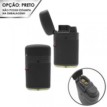 ACENDEDOR ZENGAZ DOUBLE JET PRETO REF: ZL-2A