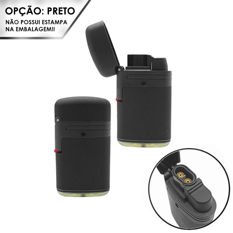 ACENDEDOR ZENGAZ DOUBLE JET PRETO REF: ZL-2A ACENDEDOR ZENGAZ DOUBLE JET PRETO REF: ZL-2A