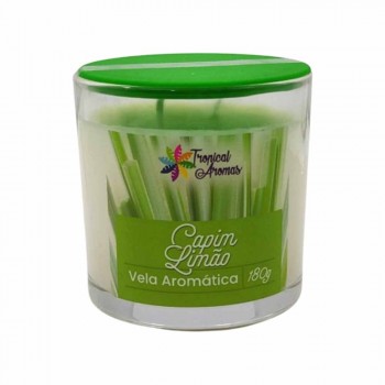 VELA DECORATIVA AROMÁTICA DE CAPIM LIMÃO EM VIDRO 180G REF: 5939170 VELA DECORATIVA AROMÁTICA DE CAPIM LIMÃO EM VIDRO 180G REF: 5939170
