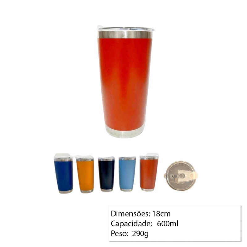 COPO DE VIAGEM COM TAMPA EM INOX 600ML REF: YN-006 COPO DE VIAGEM COM TAMPA EM INOX 600ML REF: YN-006