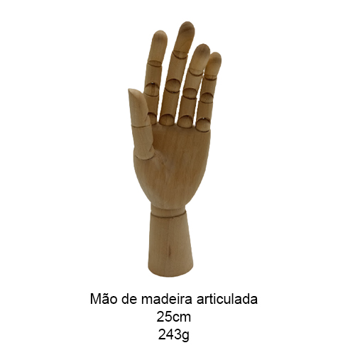 MÃO DE MADEIRA ARTICULÁVEL 25CM REF: ME10 MÃO DE MADEIRA ARTICULÁVEL 25CM REF: ME10