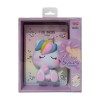 CADERNO COM CAPA SQUISHY MODELO UNICÓRNIO COM 128 FOLHAS REF: APIG6038