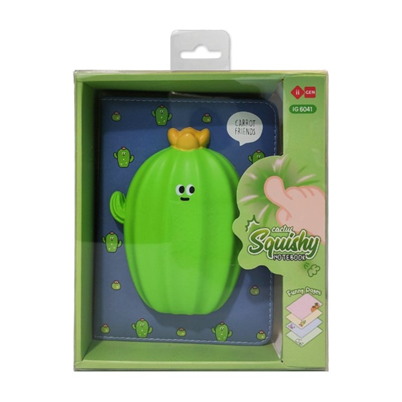 CADERNO COM CAPA SQUISHY MODELO CACTO COM 128 FOLHAS REF: APIG6041