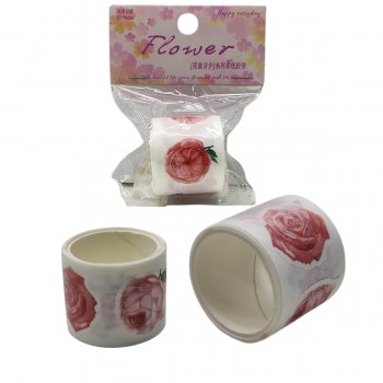 ROLO DE DE FITA ADESIVA COM 50 TIRAS MODELO FLORAL EM PAPEL REF: APFLT03 ROLO DE DE FITA ADESIVA COM 50 TIRAS MODELO FLORAL EM PAPEL REF: APFLT03