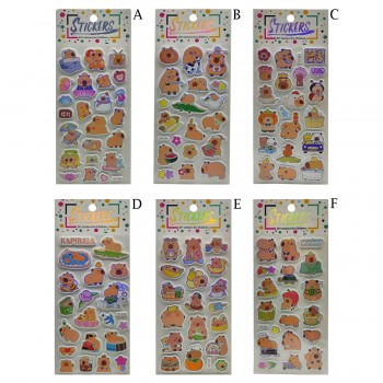 CARTELA DE ADESIVOS AUTOCOLANTE EM 3D MODELO CAPIVARA EM PLÁSTICO EVA REF: APXT CARTELA DE ADESIVOS AUTOCOLANTE EM 3D MODELO CAPIVARA EM PLÁSTICO EVA REF: APXT