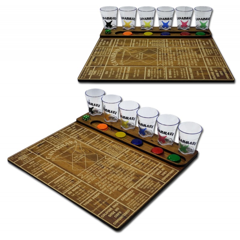 JOGO SHOT CANABRAVA COM DADO E 6 COPOS REF: 293 JOGO SHOT CANABRAVA COM DADO E 6 COPOS REF: 293