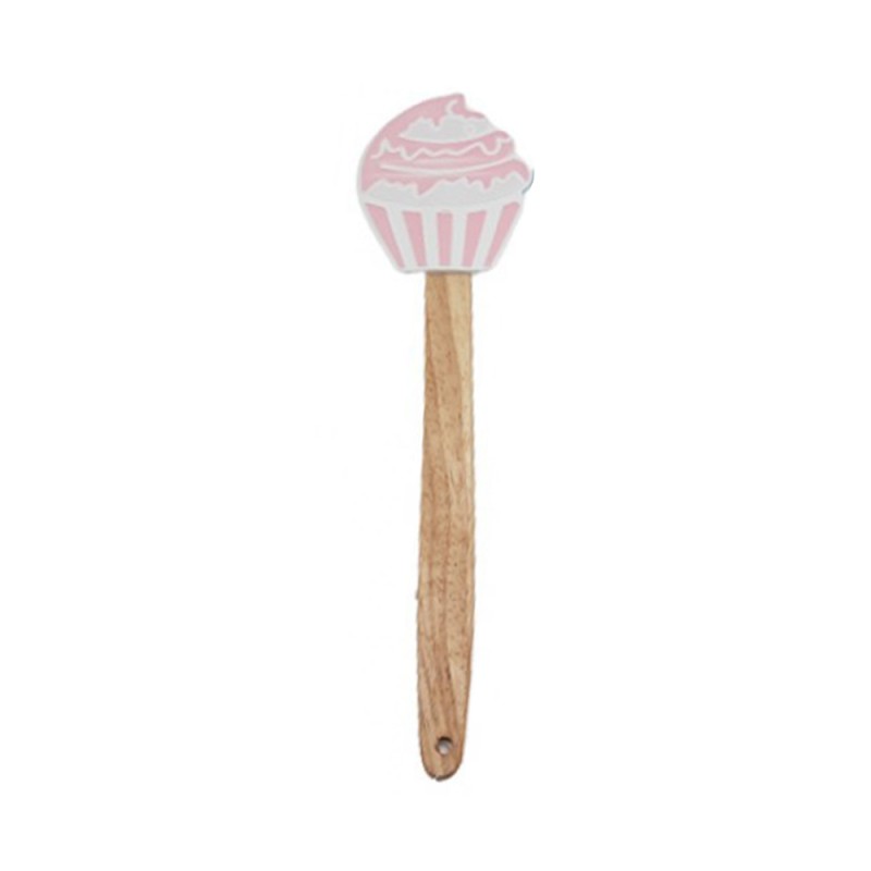 ESPATULA CUPCAKE BAMBU COR: BRANCO COM ROSA CLARO ESPATULA CUPCAKE BAMBU COR: BRANCO COM ROSA CLARO