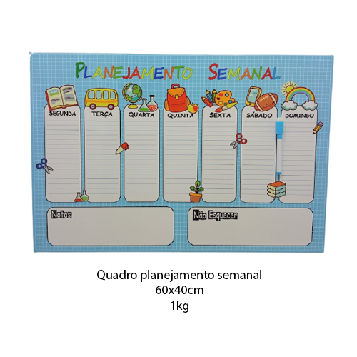 PLANEJADOR SEMANAL 60X40CM REF: PG-09 PLANEJADOR SEMANAL 60X40CM REF: PG-09