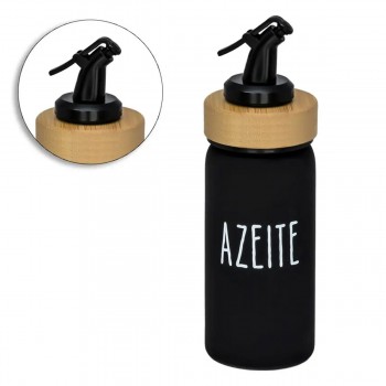 AZEITEIRO DOHA DE VIDRO E MADEIRA 220ML REF: GLHT066 AZEITEIRO DOHA DE VIDRO E MADEIRA 220ML REF: GLHT066