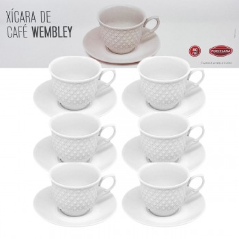 XICARA CAFÉ WEMBLE BRANCA 80ML 6 PEÇAS EM PORCELANA REF: JGXC073/BR XICARA CAFÉ WEMBLE BRANCA 80ML 6 PEÇAS EM PORCELANA REF: JGXC073/BR
