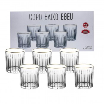COPO BAIXO EGEU 330ML 6 PEÇAS EM VIDRO REF: CPBX014/GD COPO BAIXO EGEU 330ML 6 PEÇAS EM VIDRO REF: CPBX014/GD