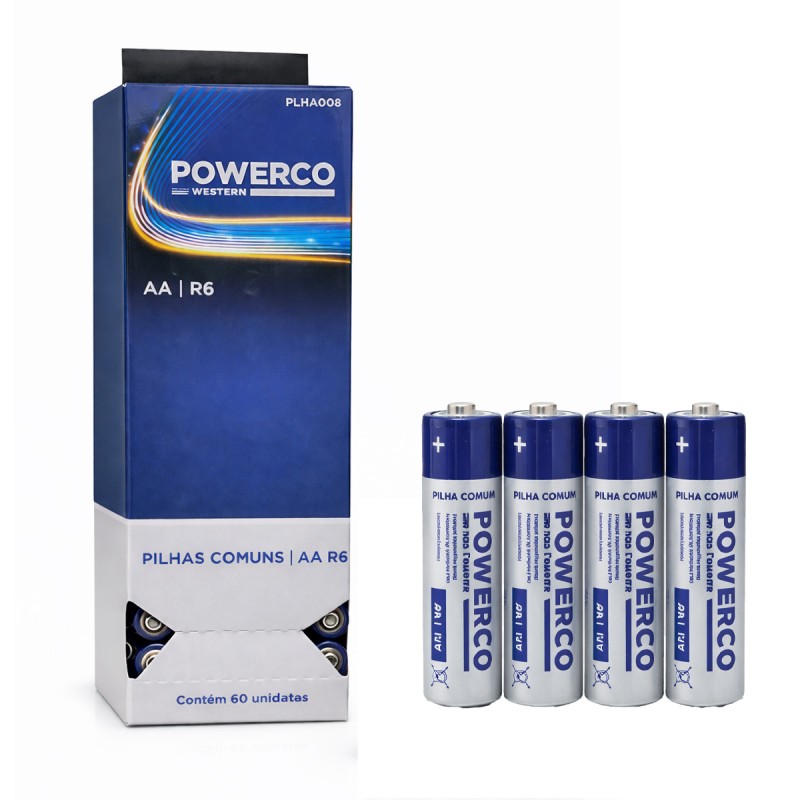 KIT COM 60 PILHAS COMUM AA REF: PLHA008 KIT COM 60 PILHAS COMUM AA REF: PLHA008
