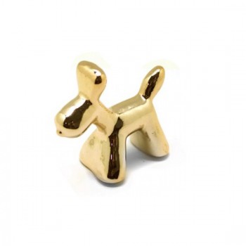 ENFEITE CACHORRO EM CERAMICA DOURADO ENFEITE CACHORRO EM CERAMICA DOURADO