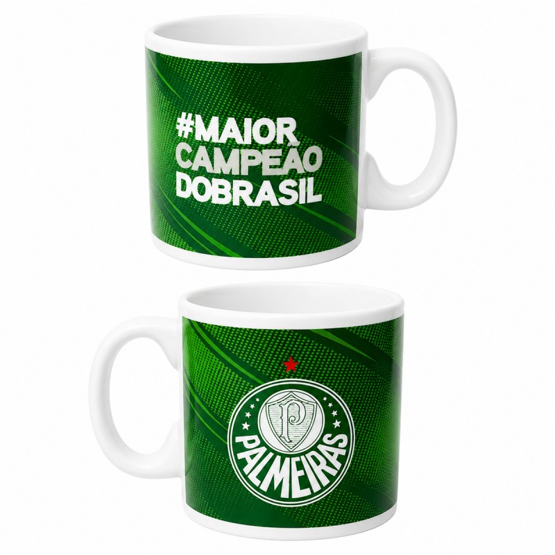 CANECA DE PORCELANA 120ML MODELO PALMEIRAS REF: TSP002BR3-3