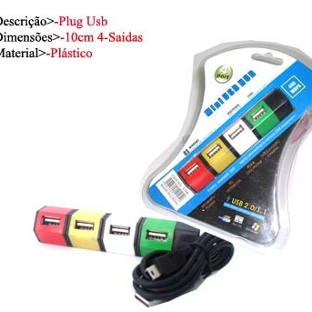 PLUG USB C/4 SAIDAS. TAM: 10X17X1CM PLUG USB C/4 SAIDAS. TAM: 10X17X1CM