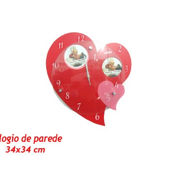 RELÓGIO DE PAREDE MODELO: CORAÇÃO. TAM:34X34X5CM RELÓGIO DE PAREDE MODELO: CORAÇÃO. TAM:34X34X5CM