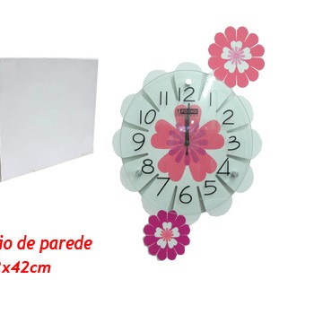 RELÓGIO DE PAREDE MODELO: FLOR. TAM42x49CM RELÓGIO DE PAREDE MODELO: FLOR. TAM42x49CM