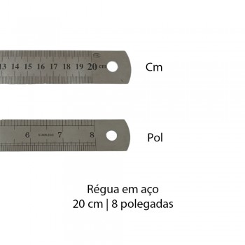 RÉGUA EM AÇO 20CM REF: JX15302 RÉGUA EM AÇO 20CM REF: JX15302