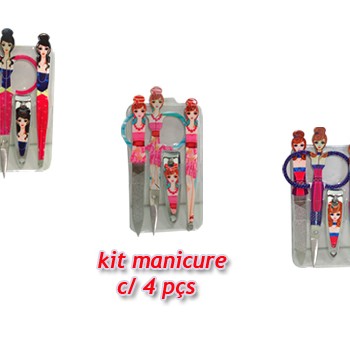 KIT MANICURE C/4PÇS EM METAL. TAM:6.5X11CM KIT MANICURE C/4PÇS EM METAL. TAM:6.5X11CM