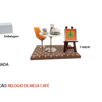 MESA E CADEIRA EM MINIATURA C/ RELÓGIO TAM: 11x7x8CM MESA E CADEIRA EM MINIATURA C/ RELÓGIO TAM: 11x7x8CM