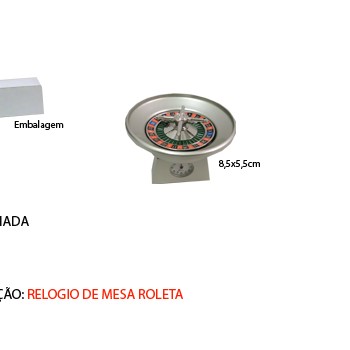 ROLETA DE CASSINO EM MINIATURA C/ RELÓGIO ROLETA DE CASSINO EM MINIATURA C/ RELÓGIO