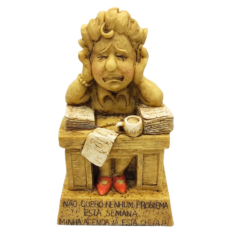 BONECO DE RESINA COM FRASE REF: NP212Q BONECO DE RESINA COM FRASE REF: NP212Q