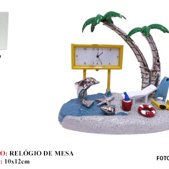 PRAIA EM MINIATURA C/ RELÓGIO. TAM:11.5X7X10.5CM PRAIA EM MINIATURA C/ RELÓGIO. TAM:11.5X7X10.5CM