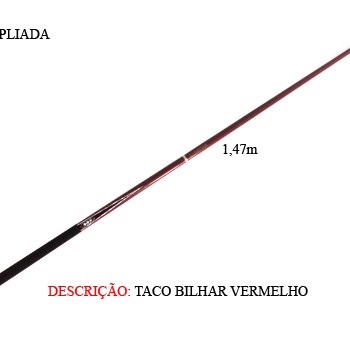 TACO DE BILHAR MODELO: TITANIUM. TAM: 1,47CM TACO DE BILHAR MODELO: TITANIUM. TAM: 1,47CM