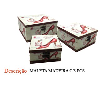 KIT MALETA C/3PÇS EM MADEIRA. TAM:21X22X11.2CM KIT MALETA C/3PÇS EM MADEIRA. TAM:21X22X11.2CM