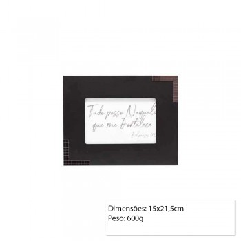 PORTA RETRATO MDF 15X21 PRETO E CHUMBO REF: PF-1240-6 PORTA RETRATO MDF 15X21 PRETO E CHUMBO REF: PF-1240-6