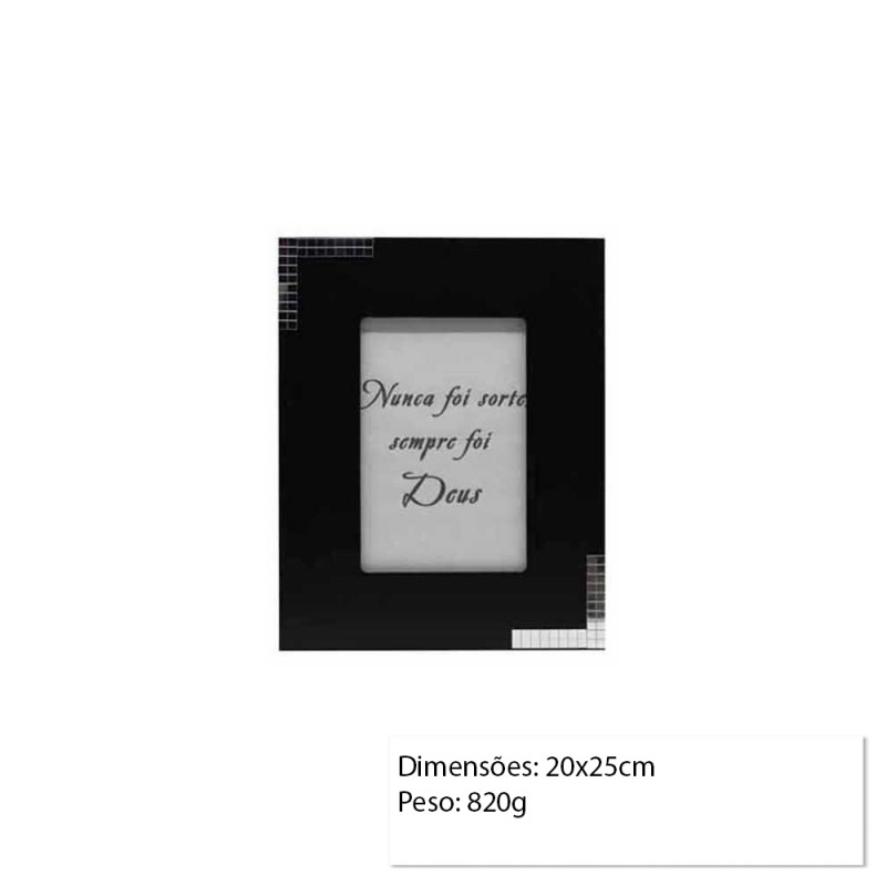 PORTA RETRATO MDF PRETO E PRATA 20X25 REF: PF-1243-8 PORTA RETRATO MDF PRETO E PRATA 20X25 REF: PF-1243-8
