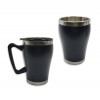 CANECA COM TAMPA EM INOX E PLÁSTICO 320ML  REF: MG-9035