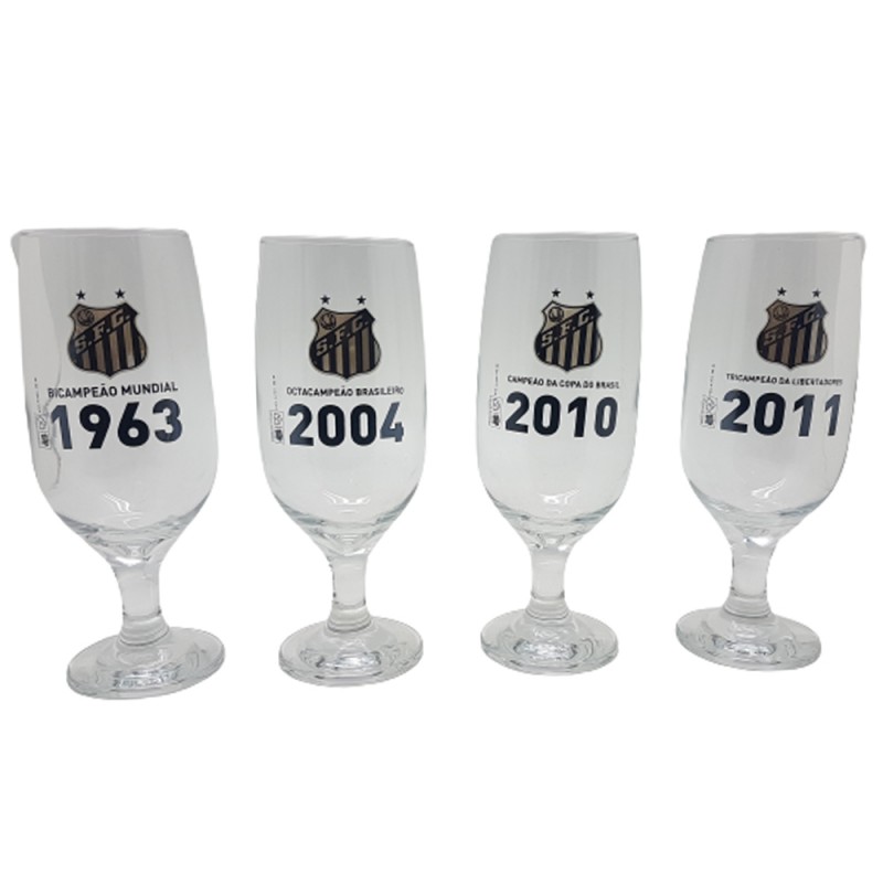 TAÇA CERVEJA COM 4 PEÇAS 300ML SANTOS REF: 774037 TAÇA CERVEJA COM 4 PEÇAS 300ML SANTOS REF: 774037