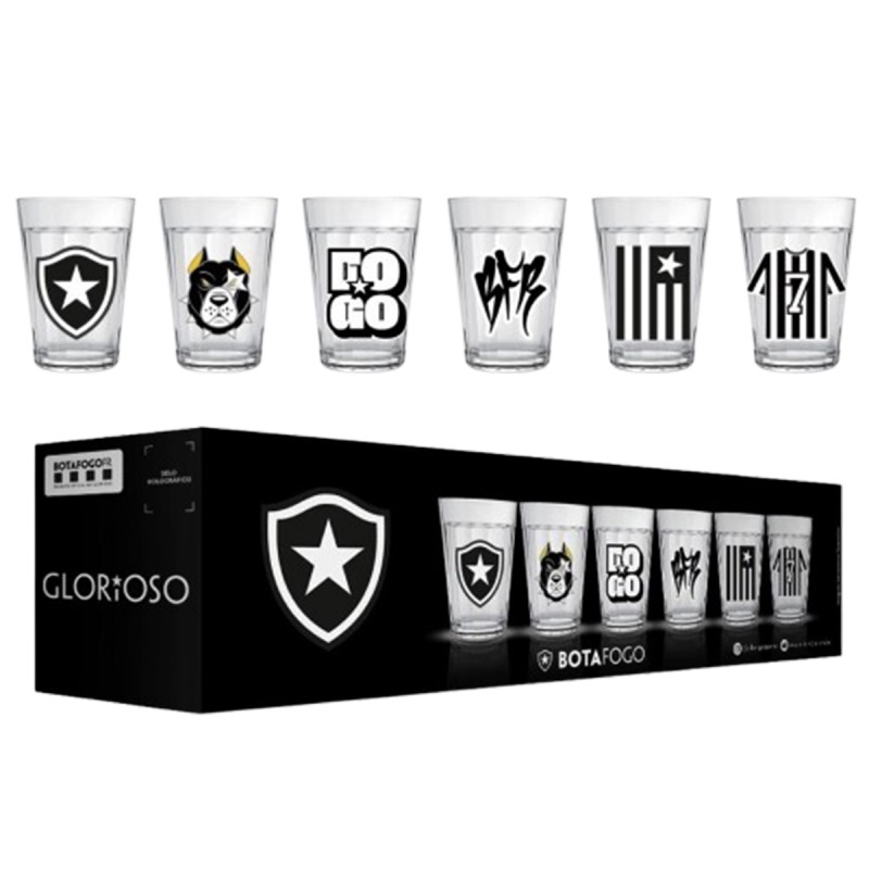 KIT 6 COPOS AMERICANO 190ML MODELO BOTAFOGO EM VIDRO REF: 2916032 KIT 6 COPOS AMERICANO 190ML MODELO BOTAFOGO EM VIDRO REF: 2916032